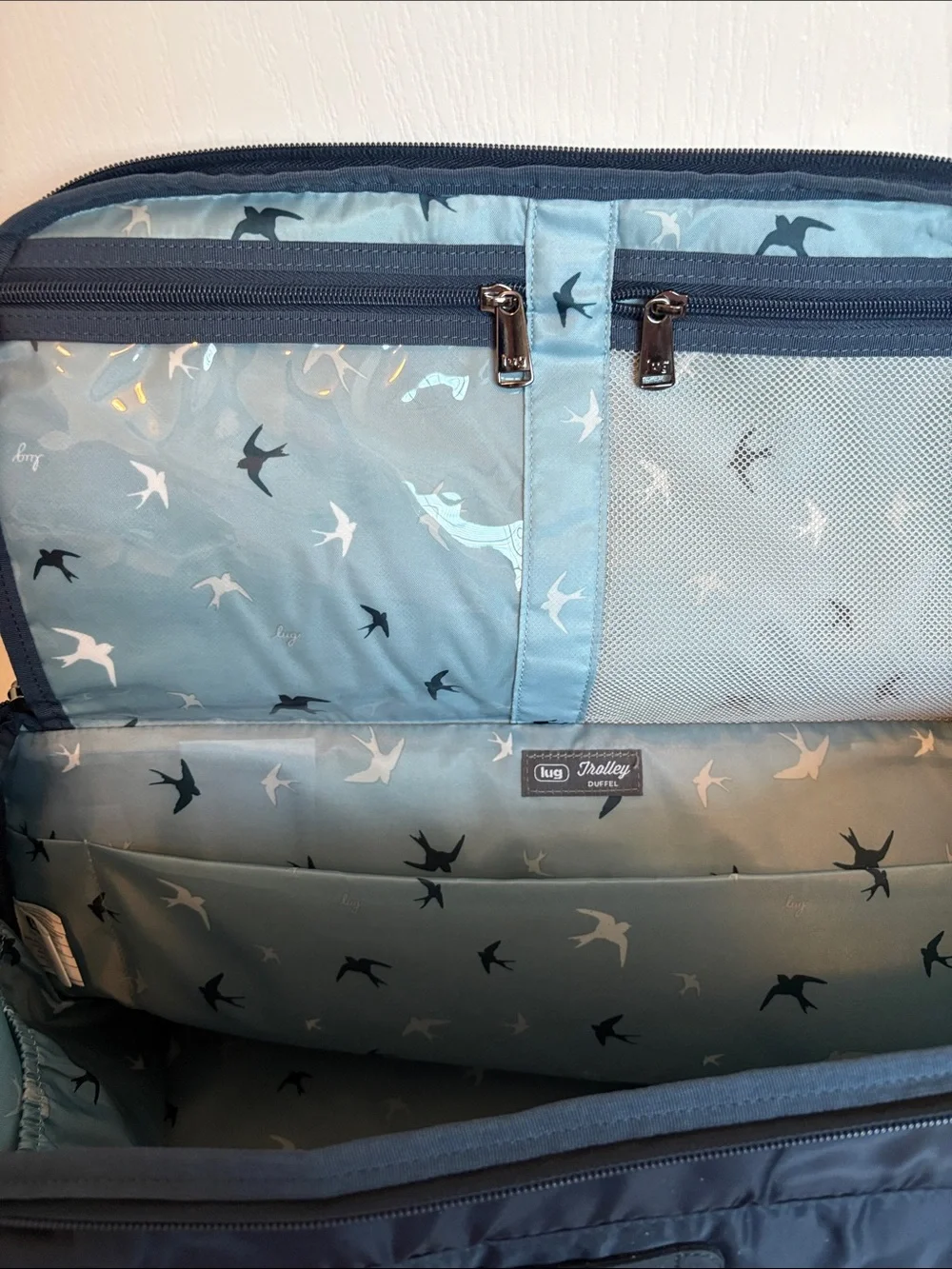 Lug Trolley Duffel Bag Navy Blue
